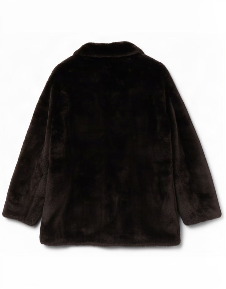 Marks & Spencer Chaqueta de piel sintética para mujer UK 44 Poliéster negro mediano