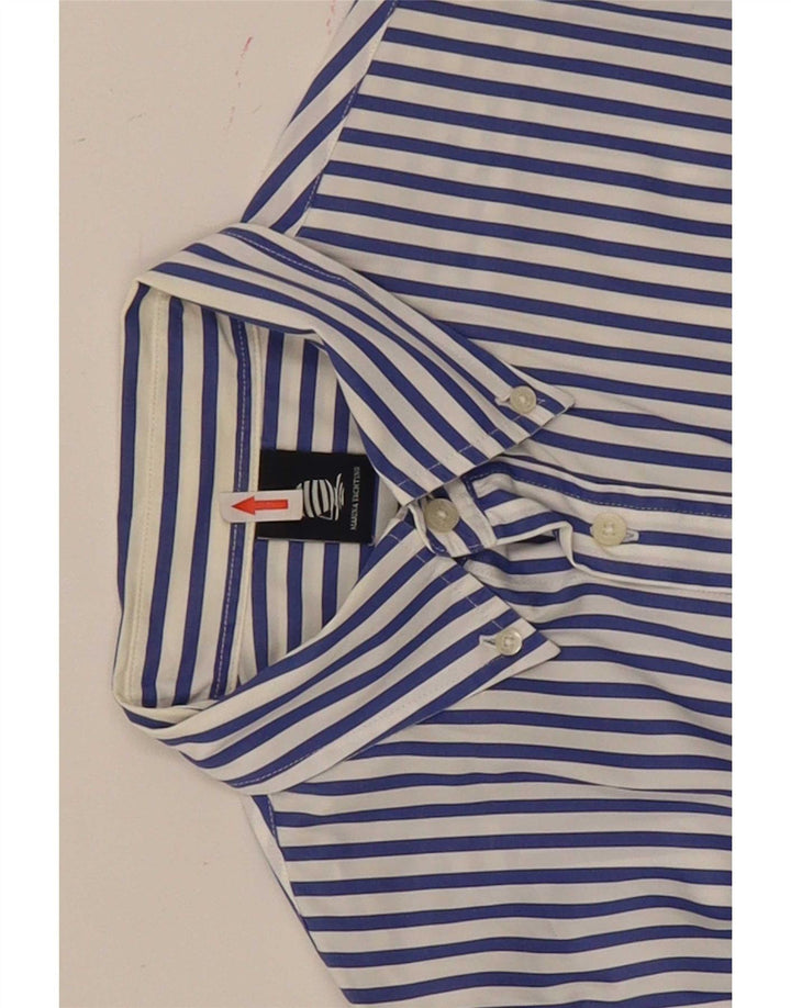 Marina Yachting Camisa Hombre Talla 41 Mediana Azul Rayas