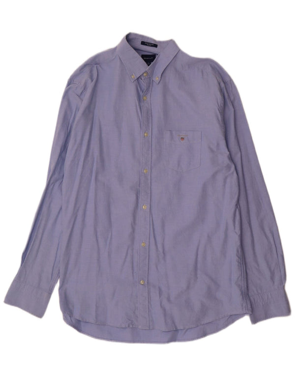 Camisa Gant Regular Fit para hombre Talla 43/44 17 1/2 XL Algodón azul