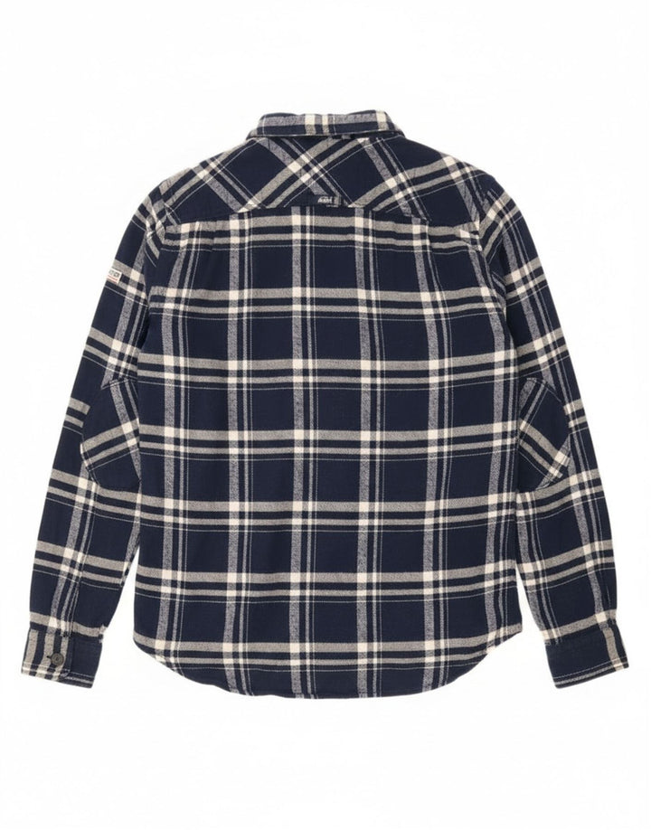 Superdry Camisa De Franela De Algodón A Cuadros Azul Marino Grande