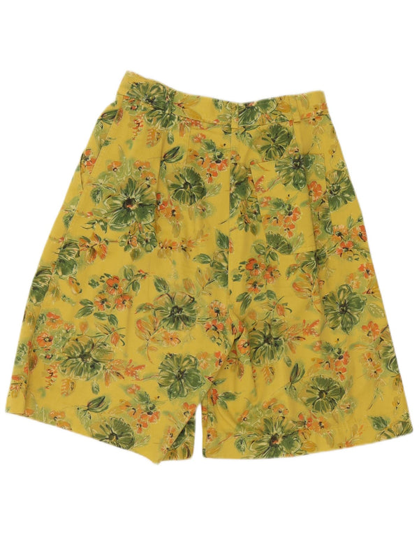 Newpenny Pantalones cortos chinos de cintura alta para mujer IT 44 Medium W28 Amarillo Floral