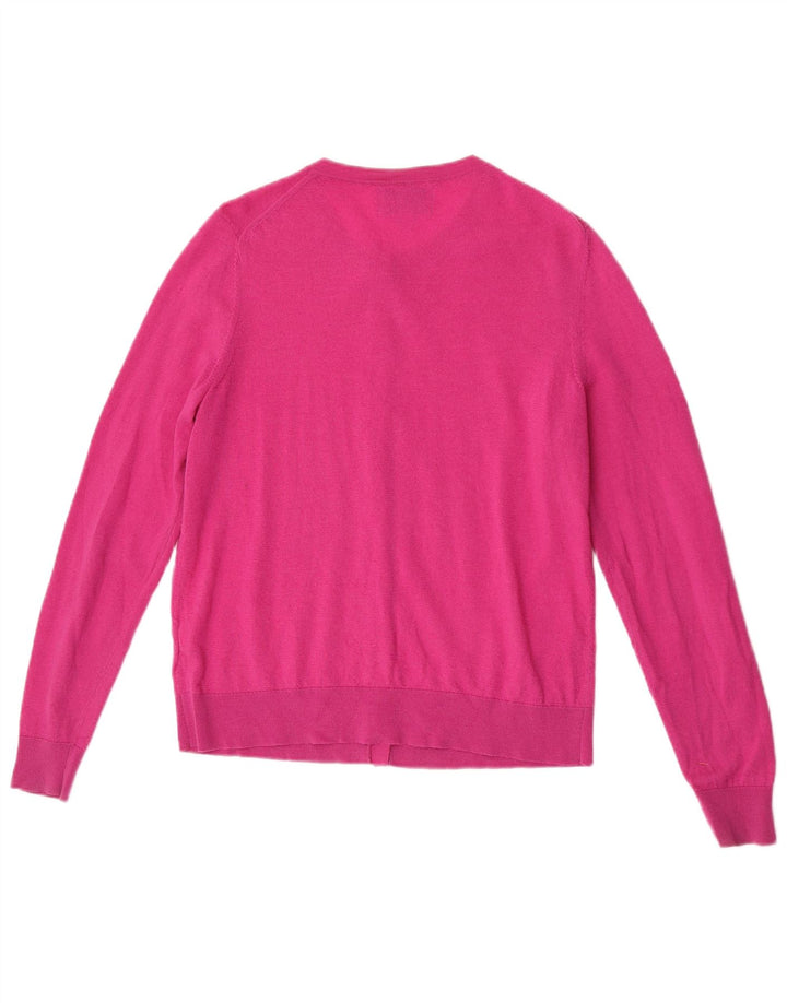 Marks & Spencer Suéter tipo cárdigan para mujer Reino Unido 12 Lana merino rosa mediana