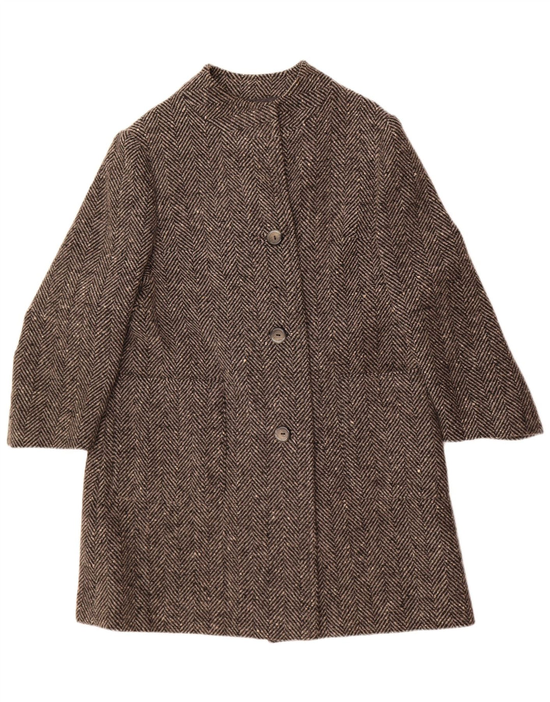 Vintage mujer abrigo Reino Unido 14 espiga gris medio