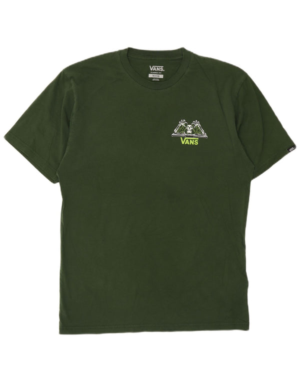 VANS Hombre Classic Fit Graphic Camiseta Top Algodón Verde Medio