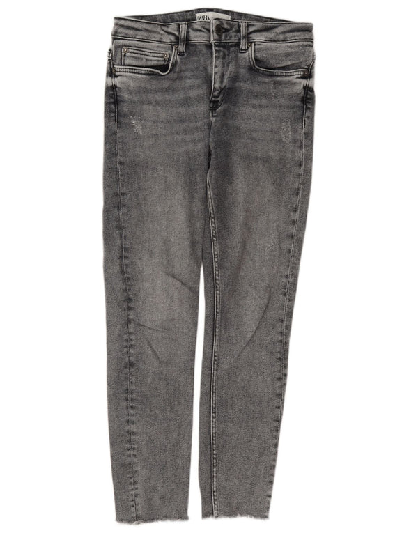 Zara Jeans Slim Mujer EU 36 XS W26 L26 Algodón Gris