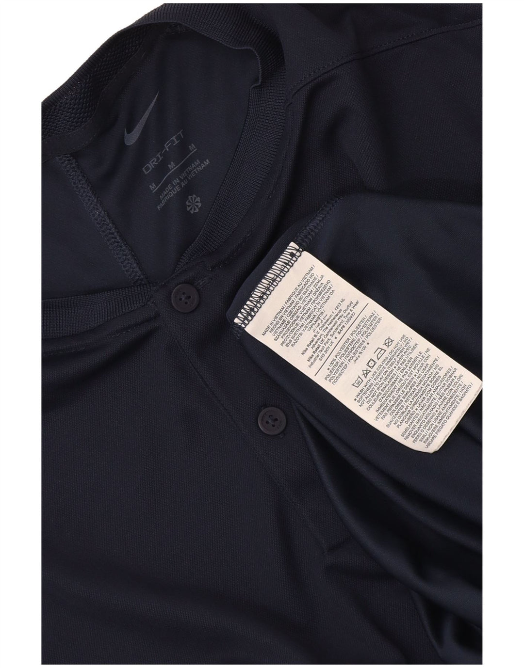 Camiseta Nike Dri Fit para hombre Top medio azul marino Poliéster