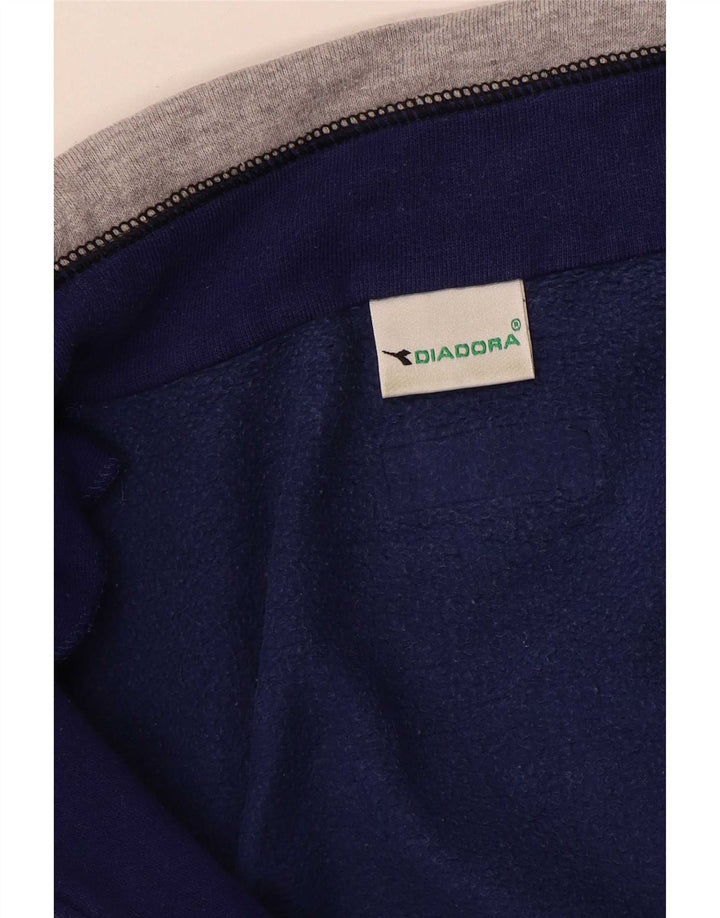 Diadora Womens Oversized Tracksuit Top Jacket UK 10 Small Blue Colourblock