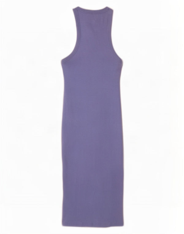 Zara Vestido Ajustado Sin Mangas para Mujer UK 10 Small Algodón Azul