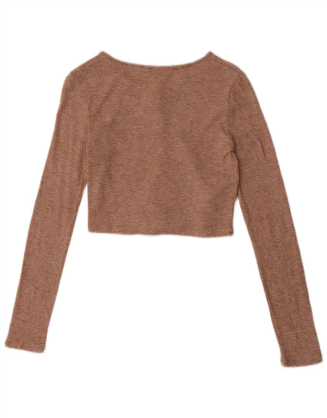 Zara Mujer Crop Top UK 8 Pequeño Beige Moteado