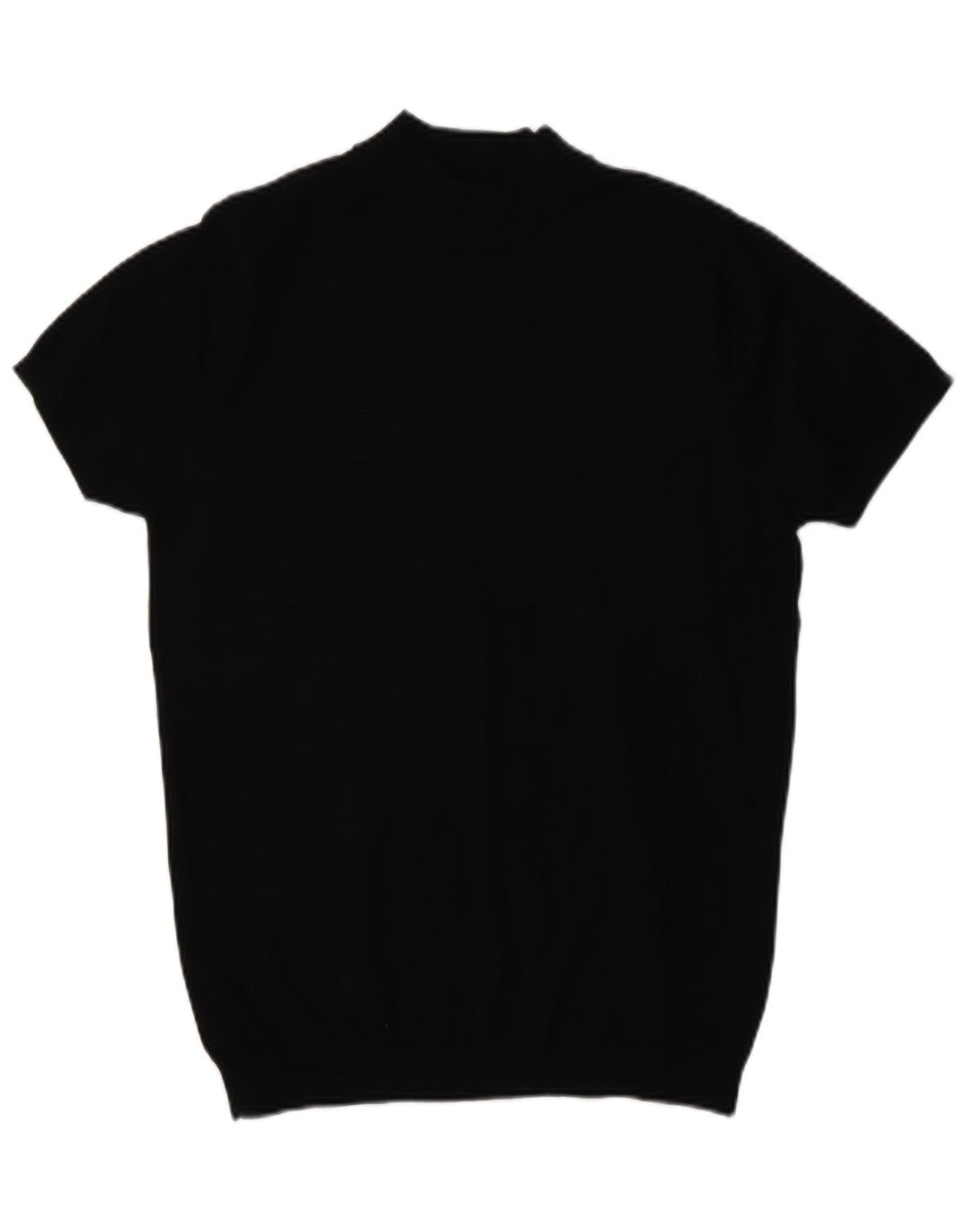 Zara Hombre Jersey De Manga Corta Con Cuello De Tortuga Suéter Pequeño Negro