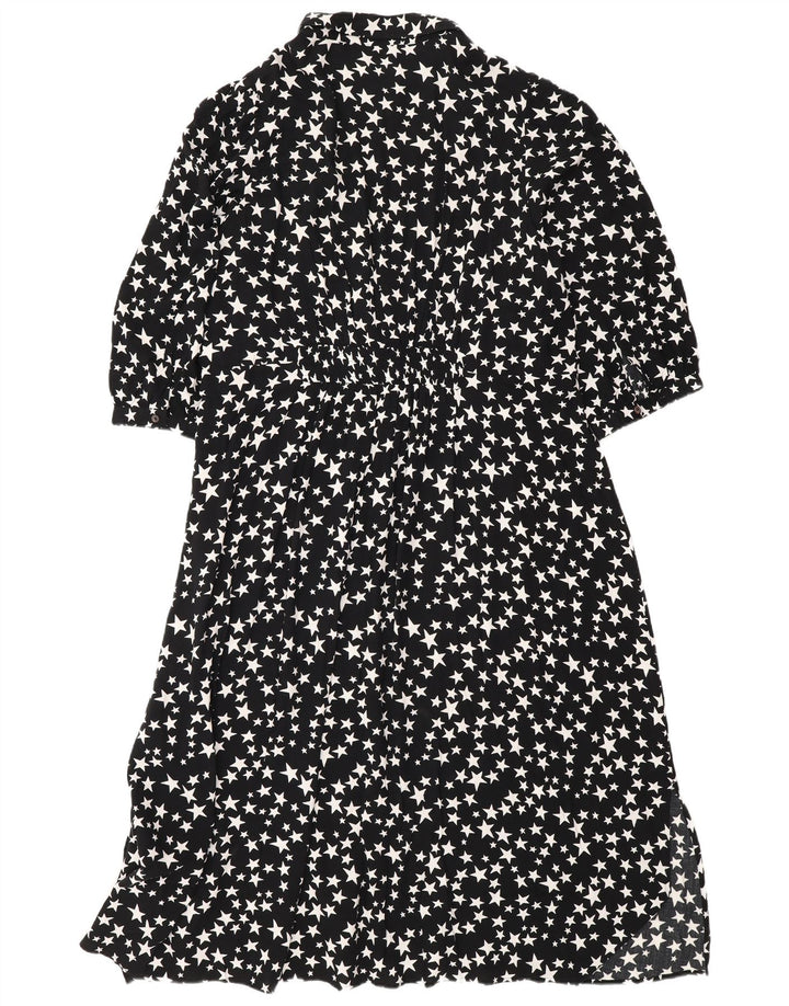 Marks & Spencer Vestido largo con estampado abstracto para mujer UK 40 XL Negro