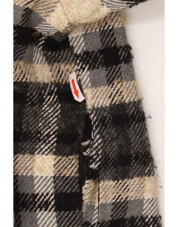 Zara Mens Utility Jacket UK 40 Large Beige Check Poliéster
