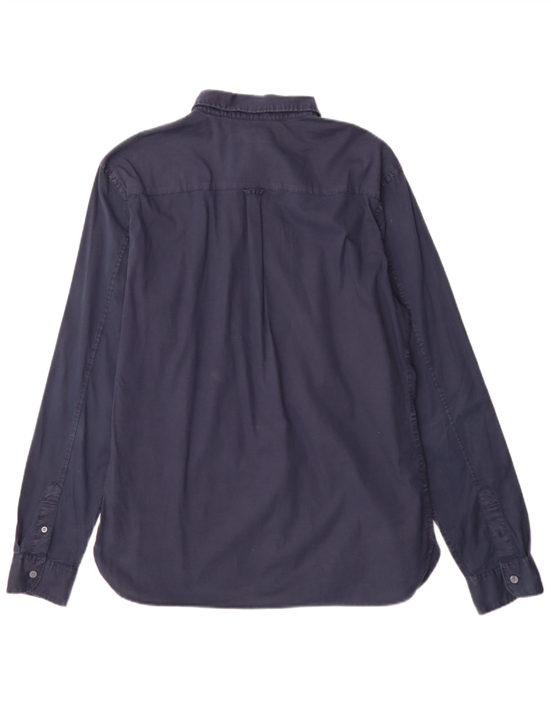 All Saints Camisa de corte regular para hombre de algodón azul marino grande