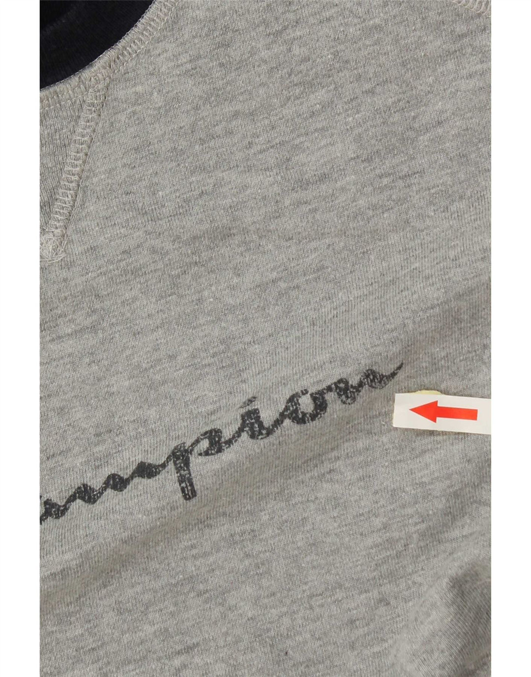 Champion Top gráfico de manga larga de algodón color block en gris medio para hombre