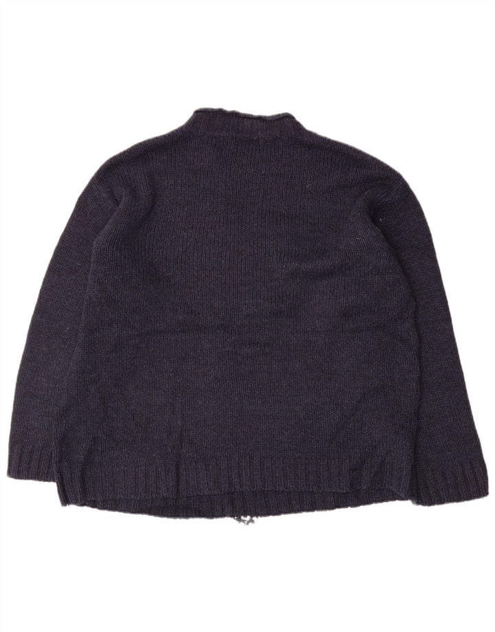 Marks & Spencer Suéter tipo jersey con cuello de tortuga azul Harbor para hombre, talla grande, azul marino