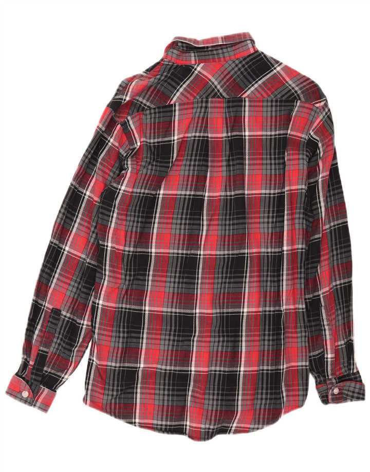 Camisa de franela para hombre West Coast a cuadros rojos pequeños