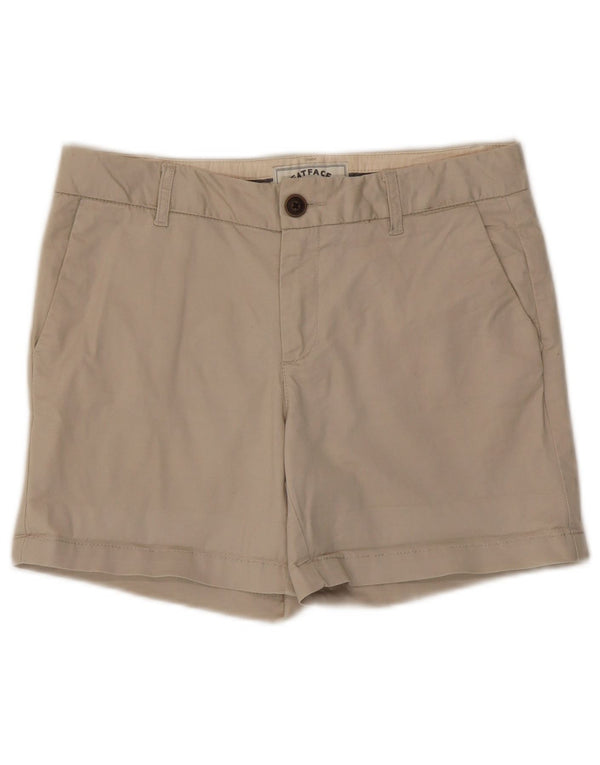 Pantalones cortos chinos para mujer Fat Face UK 10 Small W32 Algodón beige