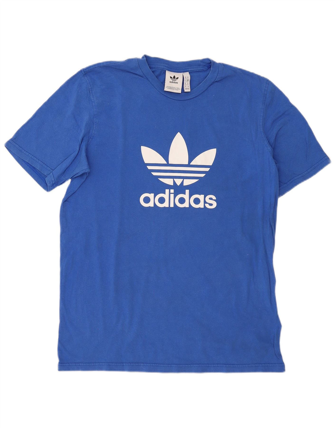 Adidas Hombre Camiseta Gráfica Top Algodón Azul Medio
