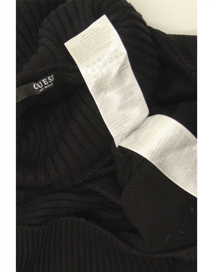 Guess Suéter corto con cuello vuelto para mujer UK 44 Mediano Algodón negro
