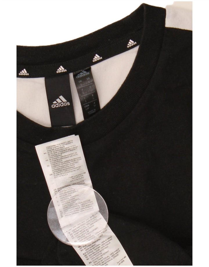 Adidas Hombre Camiseta Top Small Negro Colorblock Algodón