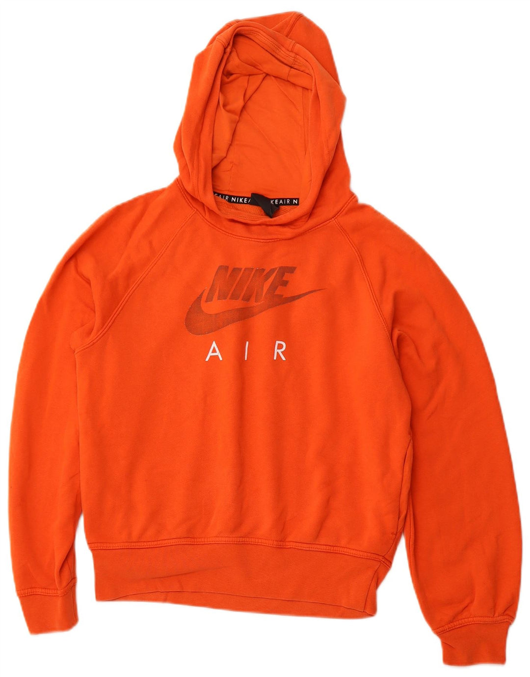 NIKE - Sudadera con capucha para mujer, diseño gráfico, talla 40, talla pequeña, color naranja