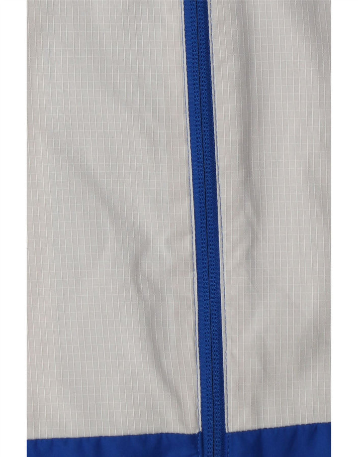 Adidas Chaqueta impermeable con capucha para hombre UK 38 Azul medio Poliéster con bloques de color