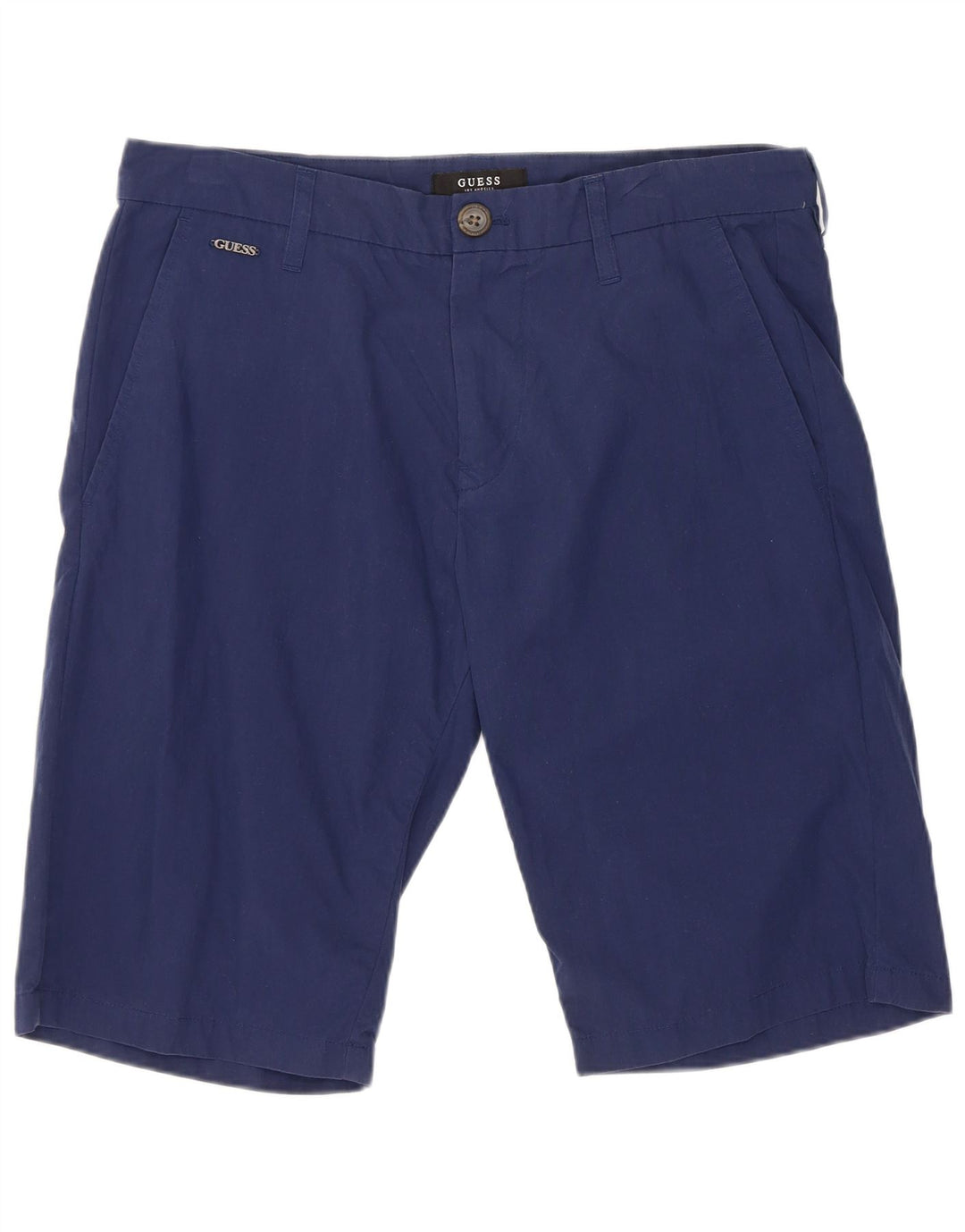 Guess Pantalones Cortos Chinos Hombre W32 Algodón Azul Medio