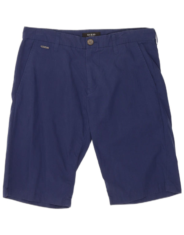 Guess Pantalones Cortos Chinos Hombre W32 Algodón Azul Medio