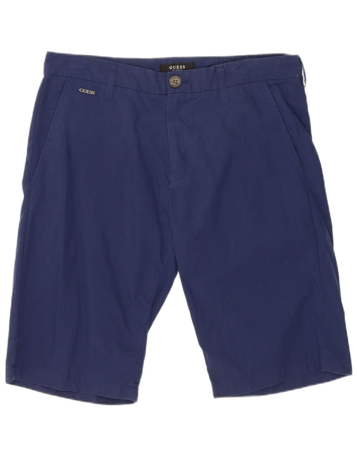 Guess Pantalones Cortos Chinos Hombre W32 Algodón Azul Medio
