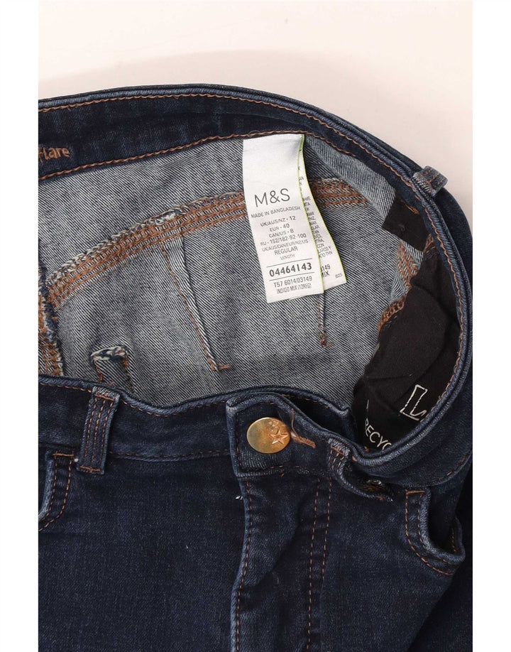 Marks & Spencer Vaqueros acampanados para mujer UK 12 Medium W30 L27 Azul marino