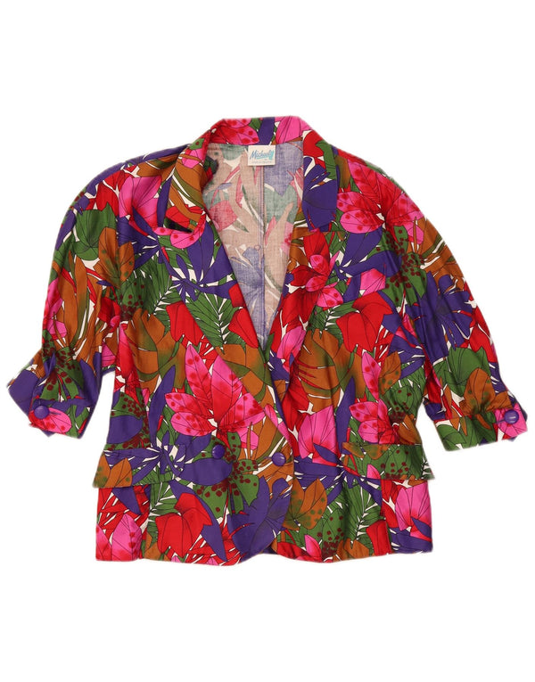 Michael H. Chaqueta tipo blazer con 1 botón para mujer US 16 2XL Multicolor Floral