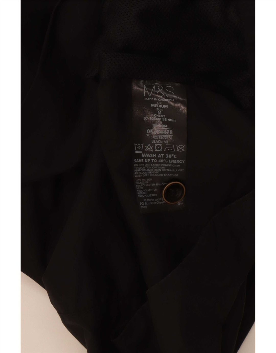 Marks & Spencer Chaqueta utilitaria para hombre UK 38 Mediana Algodón negro