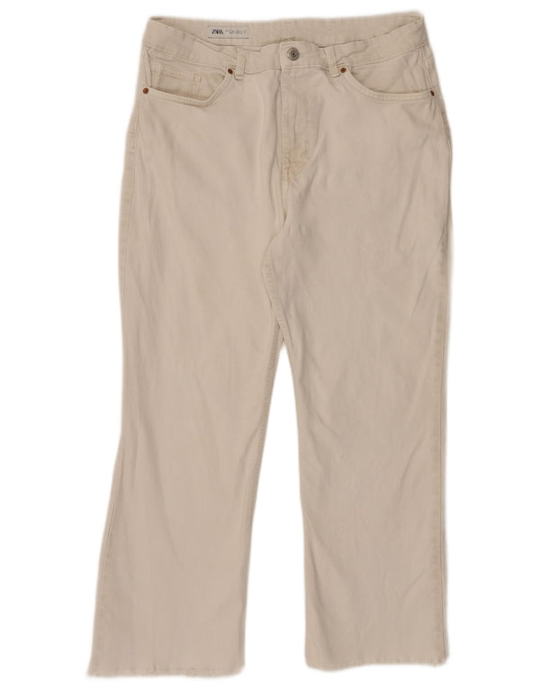 Zara Vaqueros Rectos Mujer EU 46 2XL W36 L26 Blanco