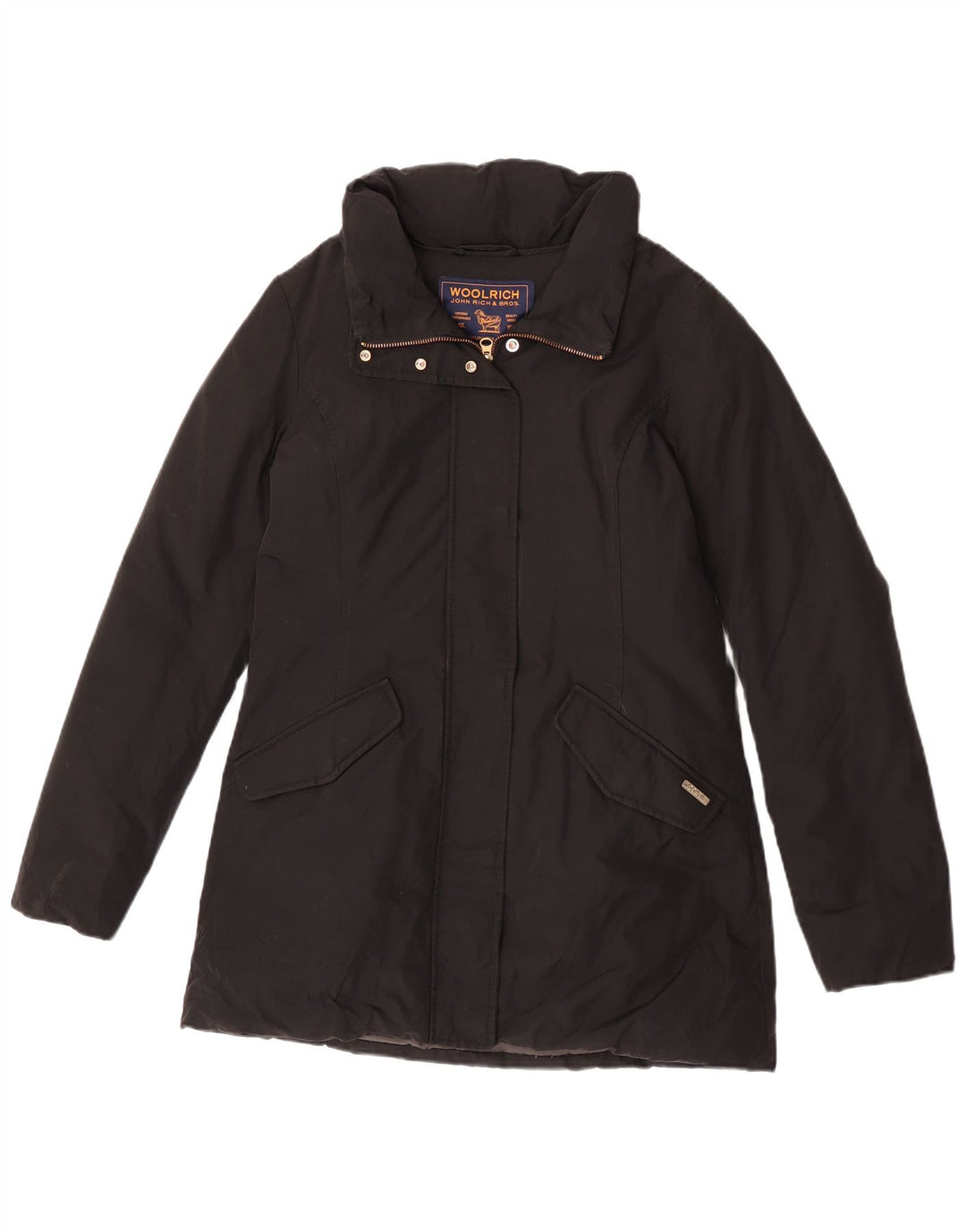 Woolrich Abrigo acolchado para mujer Reino Unido 10 Pequeño Algodón negro