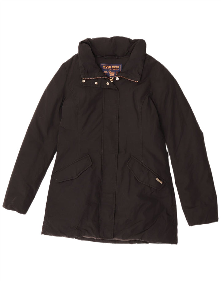 Woolrich Abrigo acolchado para mujer Reino Unido 10 Pequeño Algodón negro