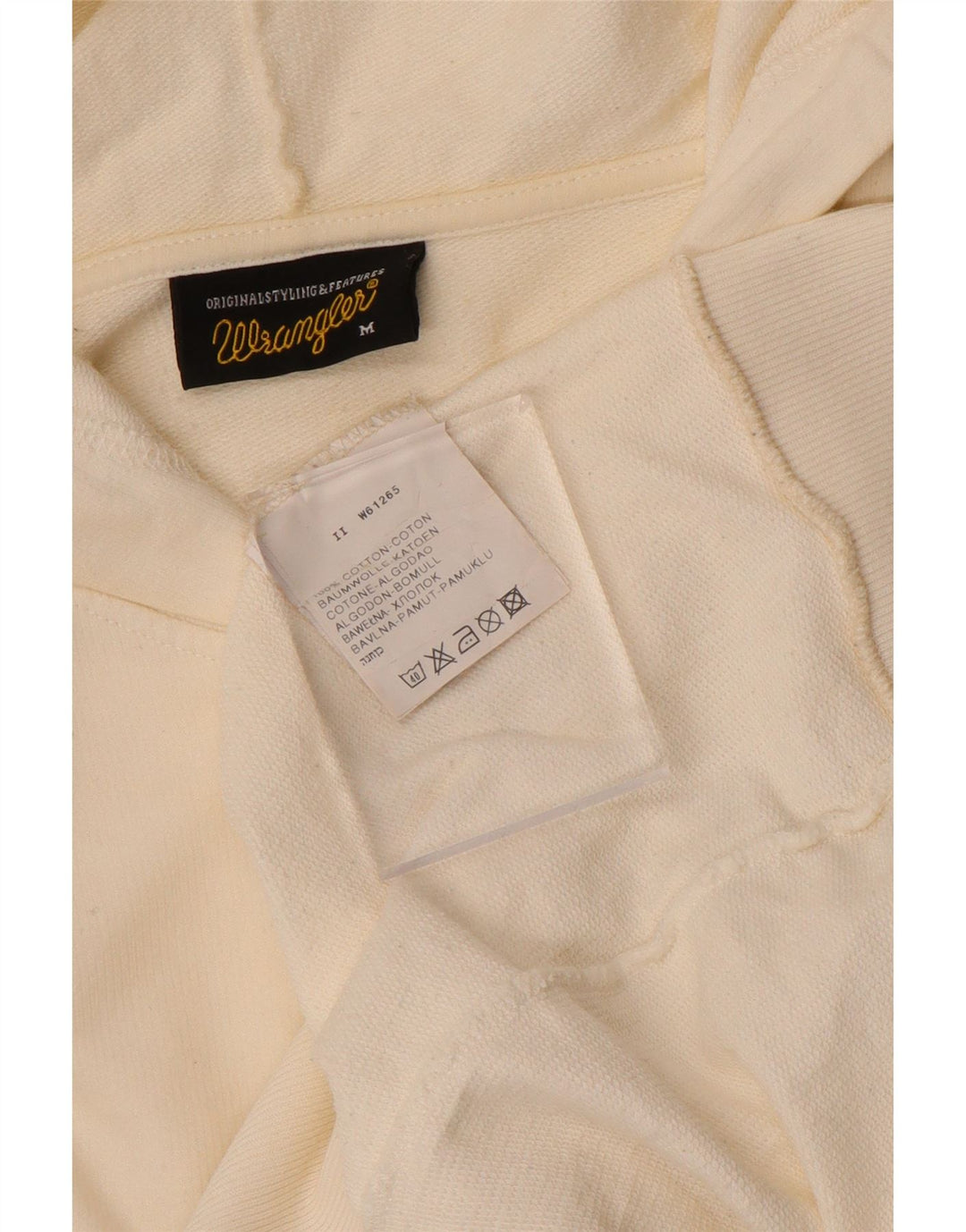 Wrangler Suéter Con Capucha Y Cremallera Para Hombre Algodón Mediano Blanco Roto