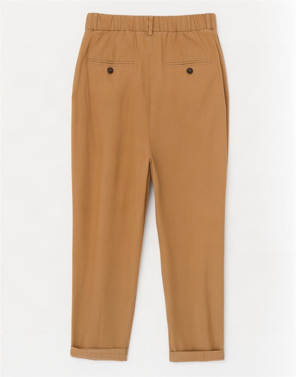 Zara Mujer Pantalón Chino Cónico De Talle Alto XS W24 L21 Beige