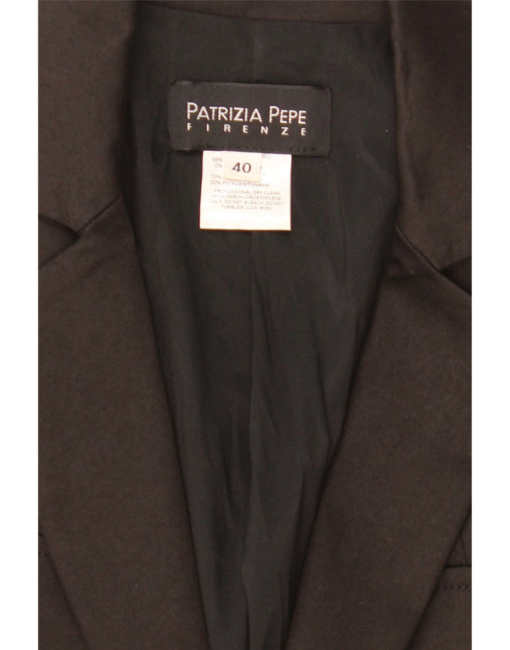 Patrizia Pepe Chaqueta tipo blazer corta con 2 botones para mujer IT 40 Small Black