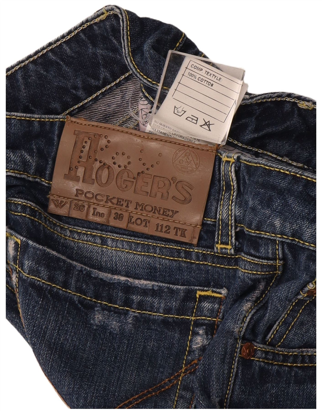 Roy Rogers Vaqueros Rectos Desgastados para Mujer W26 L32 Algodón Azul