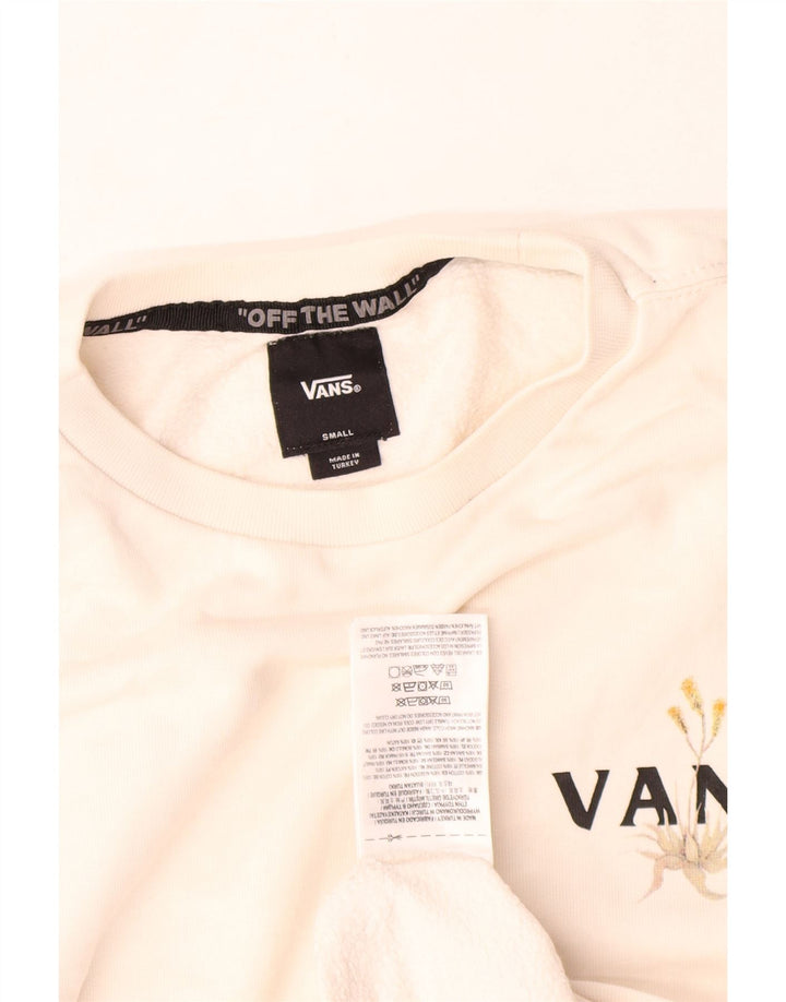 Vans Hombre Sudadera Gráfica Jersey Pequeño Algodón Blanco