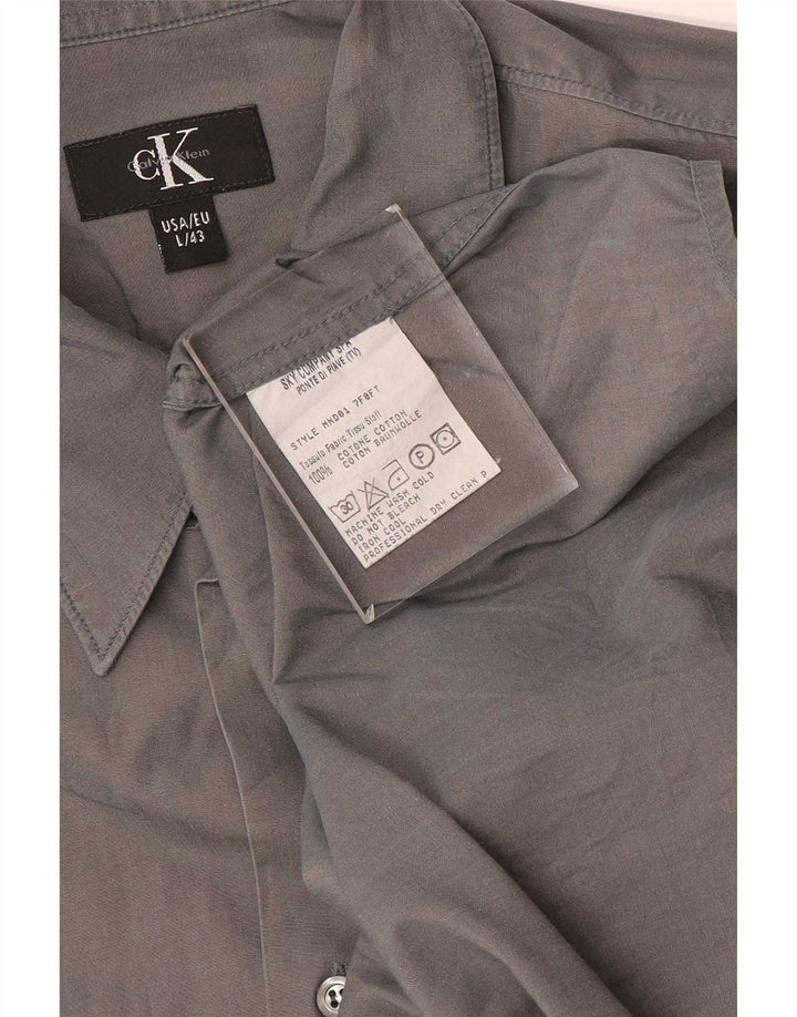 Camisa Calvin Klein para hombre talla 43 algodón gris grande