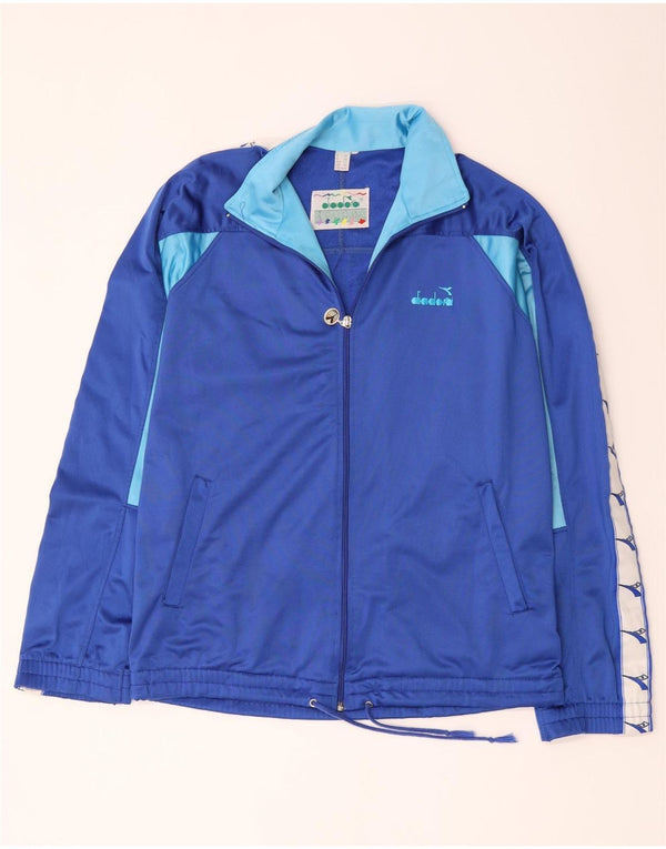 Diadora Mens Graphic Chándal Top Chaqueta ES 44 XL Azul Colorblock