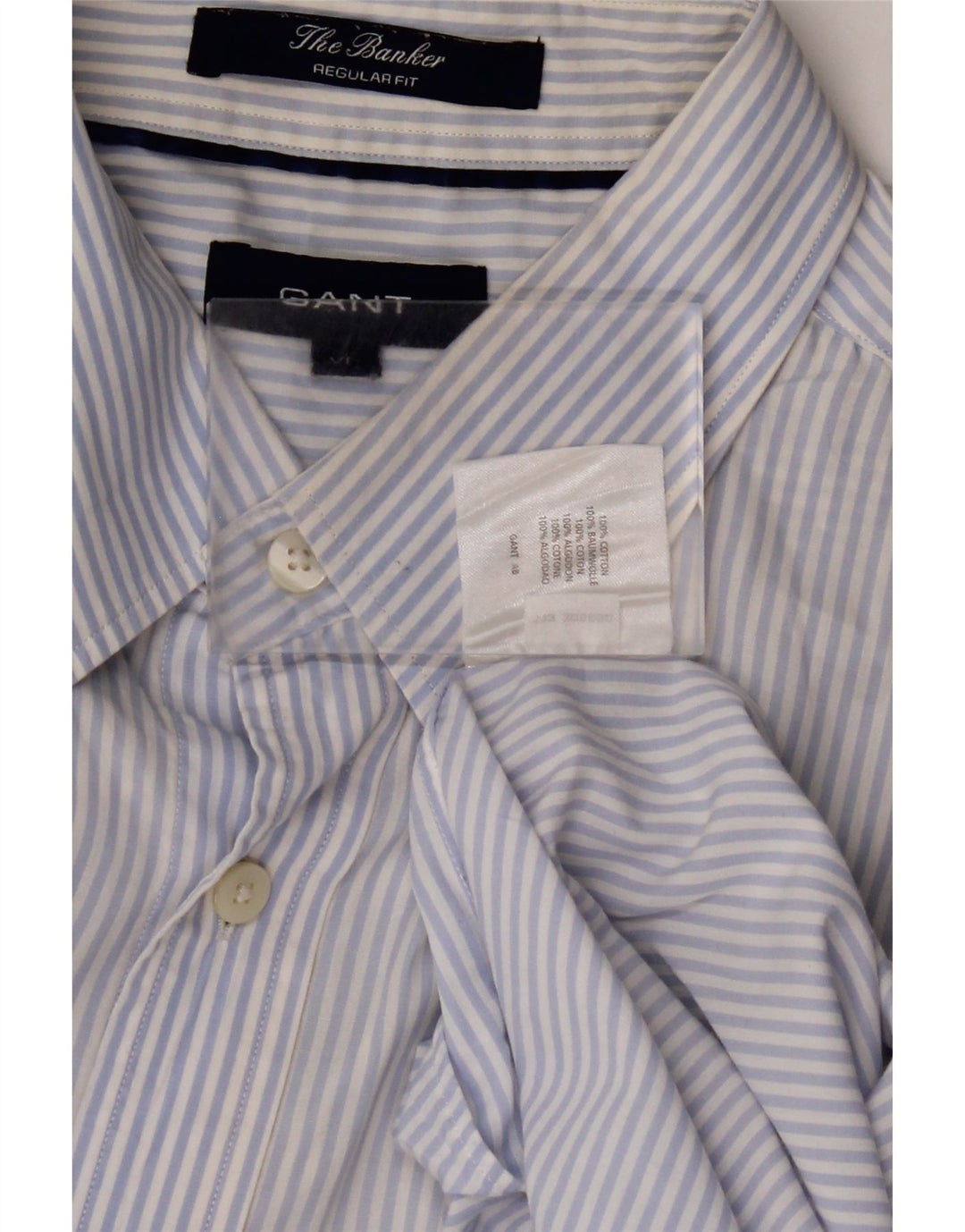 GANT Camisa Regular Fit XL De Algodón Con Rayas Azules Hombre