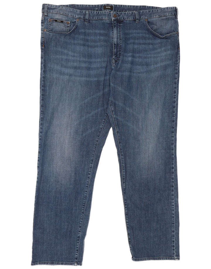 Vaqueros Hugo Boss Hombre Rectos W48 L34 Algodón Azul