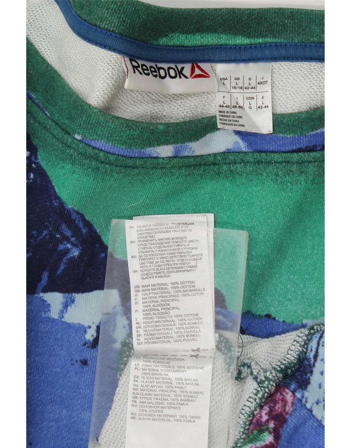 Reebok - Sudadera gráfica para mujer, talla 40/40, talla grande, multicolor