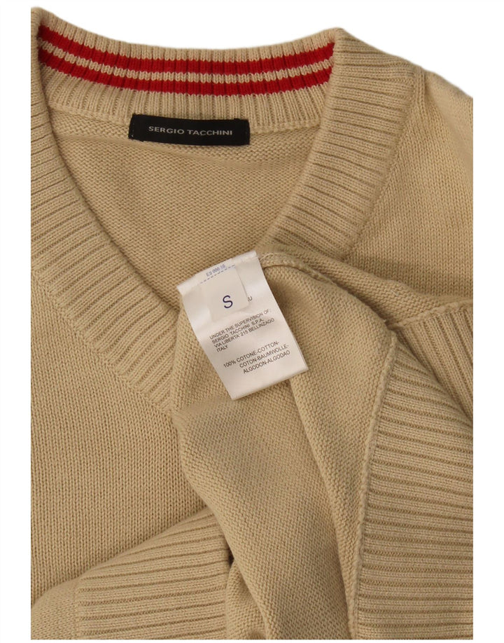 Sergio Tacchini Jersey con Cuello en V para Hombre Pequeño Algodón Beige