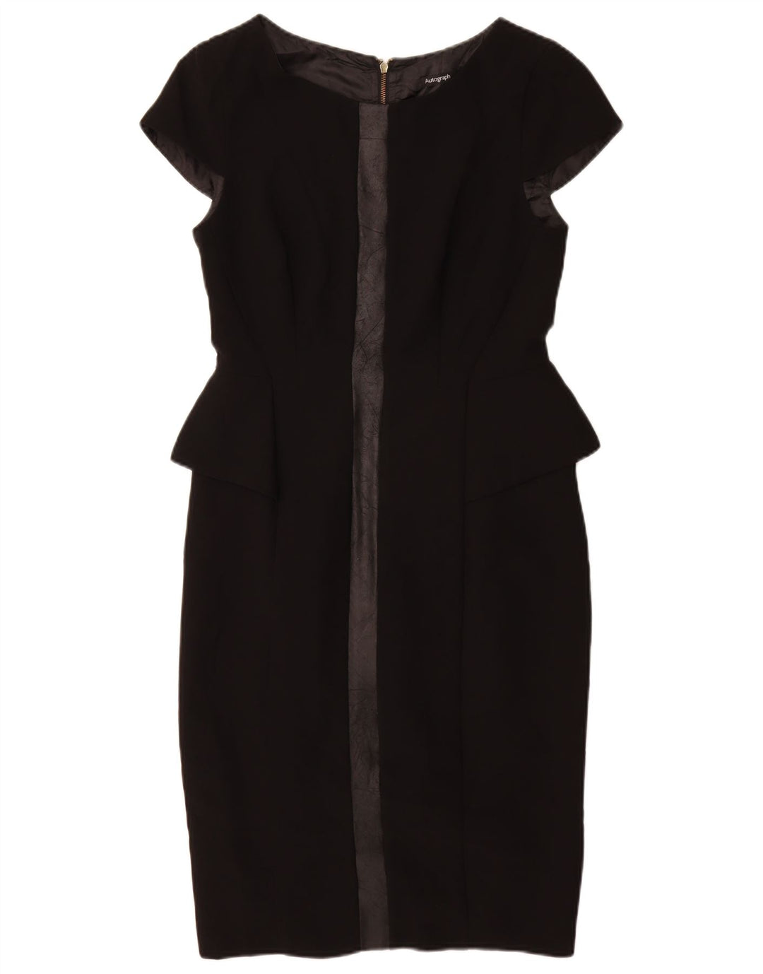 MARKS & SPENCER Vestido peplum autógrafo para mujer UK 40 Pequeño Poliéster negro