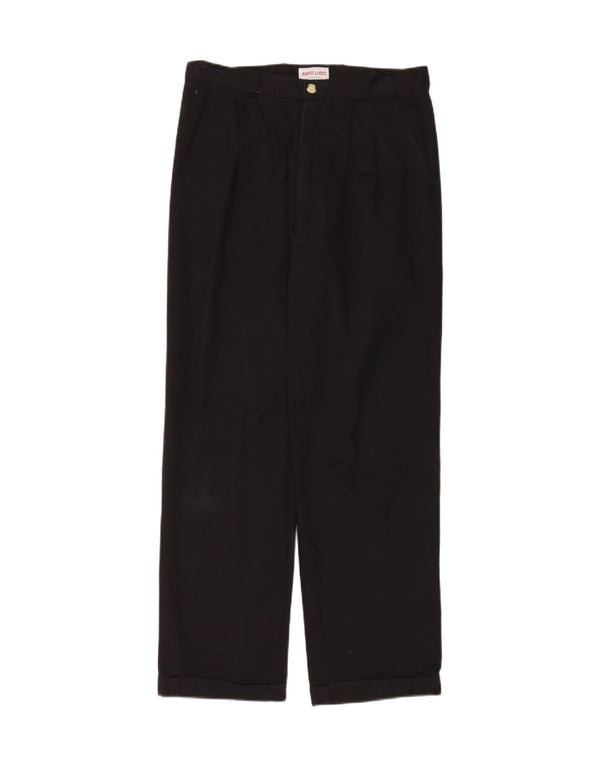 Berto Lucci Pantalones chinos con pinzas para hombre IT 48 Medium W32 L31 Algodón negro