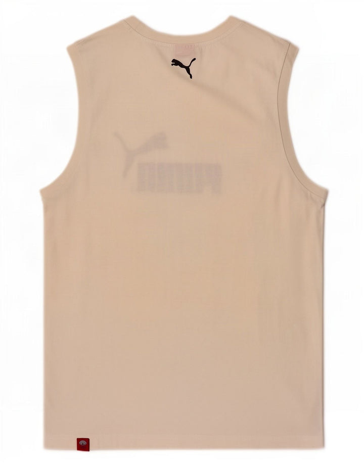 Puma Camiseta Sin Mangas Con Gráfico Para Hombre Blanco Medio