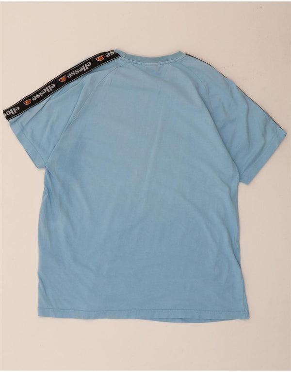 Ellesse Hombre Camiseta gráfica Top Large Azul Colorblock Algodón